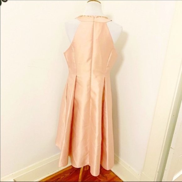 Adrianna Papell blush pink hi-lo cocktail dress 14 - Picture 3 of 7